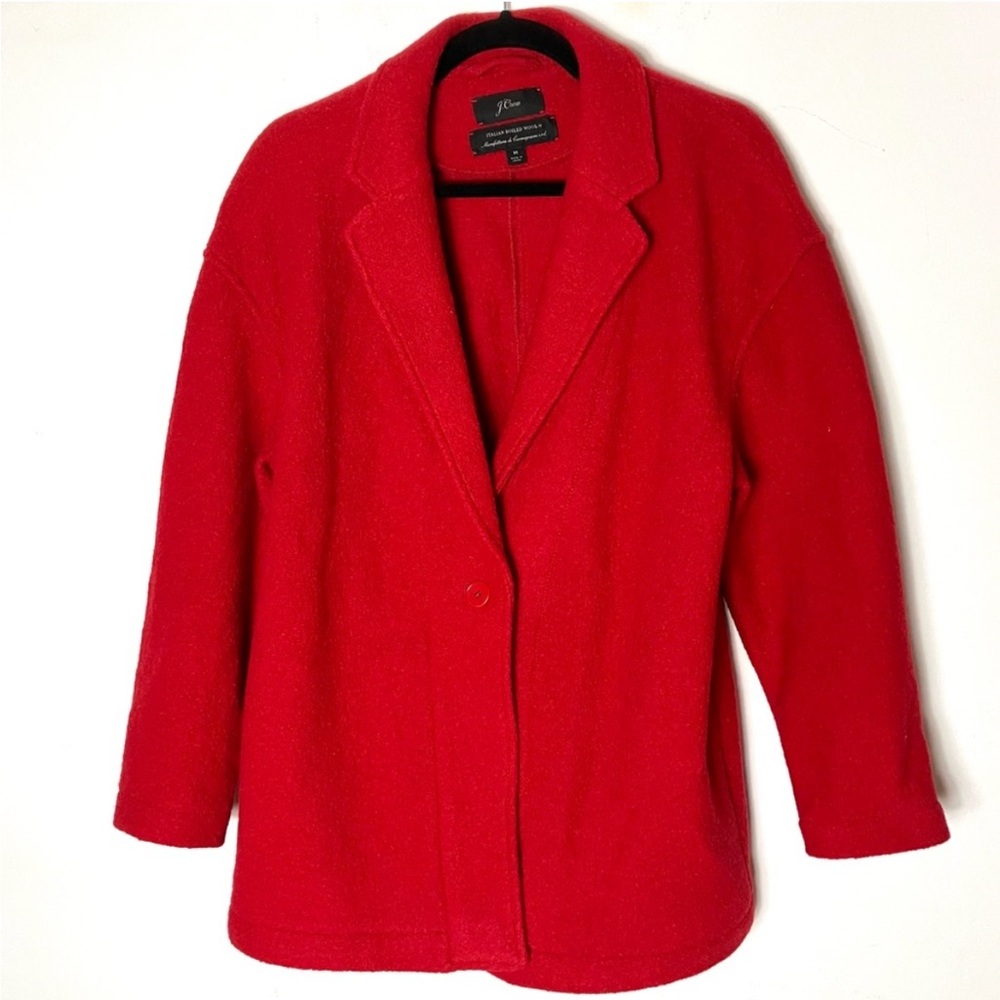 J. Crew Red Blazer Structured Classic Lapel